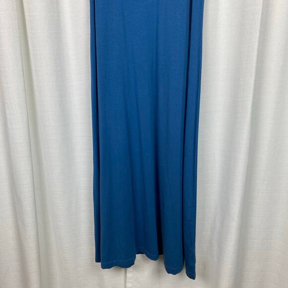 J.Jill Blue Sleeveless Cotton Blend Tank Maxi Dress Sz.L - Picture 3 of 10